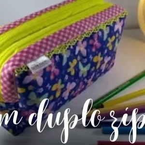 Estojo Box Escolar Duplo Zíper